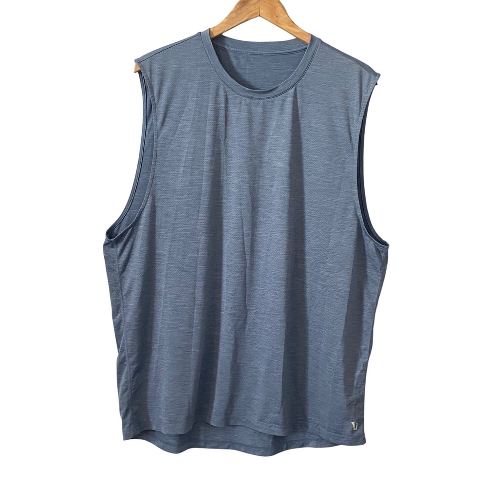 Vuori Mens Heathered Blue Zephyr muscle Tee XXL Sleeveless Activewear
